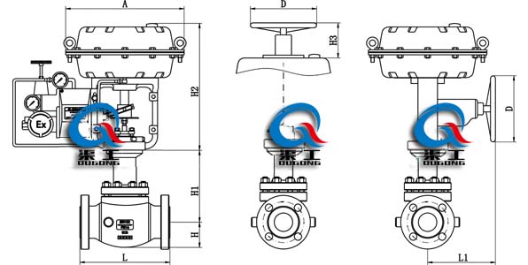 ZJHBW-P/M氣動保溫調節(jié)閥、夾套保溫氣動調節(jié)閥 (外形尺寸圖)